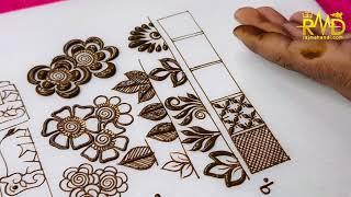 Floral Mehndi Design | Basic Mehndi check ￼design | How To Draw Mehndi Design | Simple Mehndi art