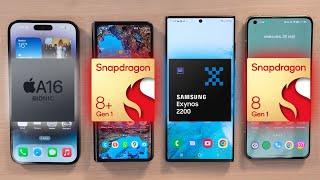 Apple A16 Bionic vs Snapdragon 8+ Gen 1 vs Exynos 2200  y SD 8 Gen 1 ️  MEJOR PROCESADOR 2022