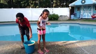 My sister does the ice bucket challenge!