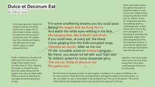 GCSE English Literature Eduqas Poetry Analysis of 'Dulce et Decorum Est' by Wilfred Owen