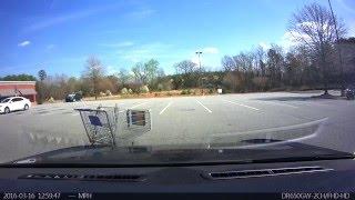 Hit and Run by a Shopping Cart (Tesla Model S, Dash Cam)