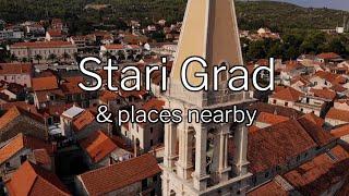 Stari Grad & surroundings aerial footage. Hvar island, Croatia