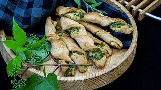 Pizza Dough Twisters With Parsley And Sesame