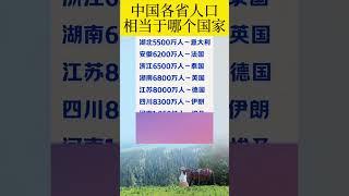 中国各省人口相当于哪个国家   #生活小常识