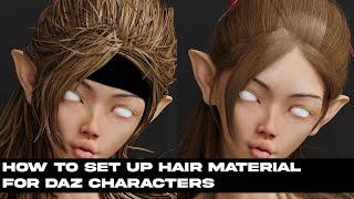 DAZ & BLENDER 3D: SET HAIR MATERIAL WITHOUT AN ADDON