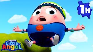 Humpty Dumpty Comes Over To Play  | Little Angel | Melody Time: Moonbug Kids Songs