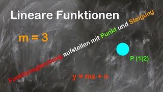 Lineare Funktionen - Funktionsgleichung aufstellen mit m und einem gegebenen Punkt