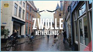 Discover Zwolle/ Netherlands - A Walking Tour Of The City Center / Rainy Evening Tour  - 4k