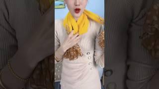 Tie tips Tie a Silk scarf 小窍门，丝巾系法 #beauty #shortvideo #scarf #silkscarf