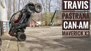 Travis Pastrana ripping a Can-Am Maverick X3 on the track at Pastranaland