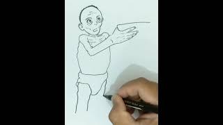 How to Draw FAMINE ILLUSTRATION #shorts #drawinglessons #drawing