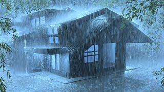 Ignore Stress to Sleep Instantly with Torrential Rain and Thunder Rumbled on the Tin Roof at Night