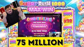 BIG BOY CHENG MAXBET MAXWIN ON SUGAR RUSH 1000! 75 MILLION WIN! #maxwin #slot #bigboycheng #casino