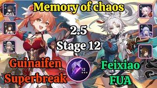 E6 Guinaifen superbreak & E0S0 FeiXiao FUA Memory of chaos stage 12 clear / HSR