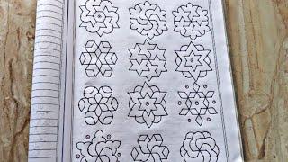 7×4 புள்ளி கோலங்கள்.  Easy dot kolam designs for beginners. Easy rangoli. Easy Dot kolam/ muggulu.