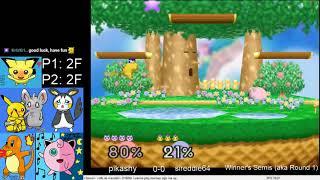 pikashy vs sireddie64 (Winner's Semis) ***NAMES REVERSED IN GAME 1*** - Netplay Sunday IV (Smash 64)