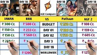 Jawan Vs RRR Vs Pathaan Vs KGF 2 worldwide Collection Day 18 | Jawan Box Office Collection Day Wise
