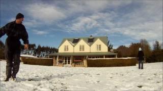 Snow Fight at South Pacific Motorcycle Tours New Zealand