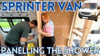 Shower Build Part 2 in our Mercedes Sprinter | VAN BUILD SERIES Ep21