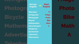 Normal English vs  Short English Part 1