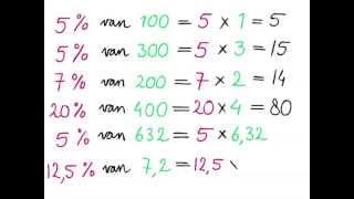 Procenten 2 -- Percentage van een getal