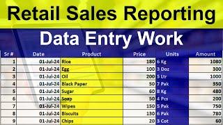 Excel Data Entry Work in Shop | Excel Store Data Work | Advanced Excel #exceltutoring