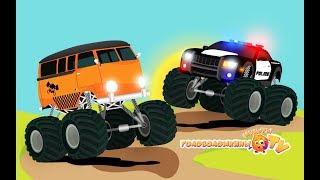 Monster Trucks and different types of cars for kids