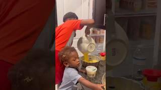 COOKING WITH PEACH  MY 1 YEAR OLD & 8 YEAR OLD SONs COOKED DINNER FOR OUR FAMILY OF 8
