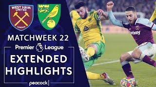 West Ham United v. Norwich City | PREMIER LEAGUE HIGHLIGHTS | 1/12/2022 | NBC Sports