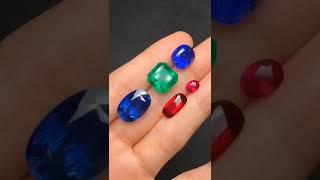 Srilanka  Sapphire,Colombian Emerald, Mozambique Ruby  * Eye clean * Excellent shapes