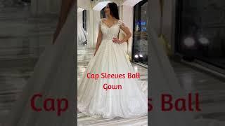 Cap Sleeves Ball Gown Wedding Dress Shinning With Appliques | #SHORTS