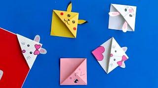 DIY Kawaii BOOKMARKS //Easy Origami Bookmark Corner - How to make a Corner Bookmark DIY