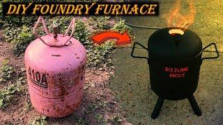 DIY Metal Melting Foundry Furnace built using Salvaged Refrigerant Tank