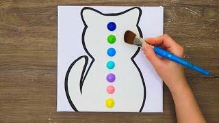 How to Draw Easy Moonlight Painting Tutorial｜Satisfying Acrylic Painting