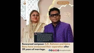 A.R. Rahman and Saira Banu Announce Separation After 29 Years of Marriage