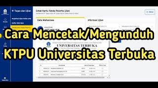 Terbaru || Cara Mencetak KTPU Universitas Terbuka