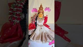 Day 7  Dussehra Saraswathi Devi saree draping Simple kalasam decoration saree draping #ytshorts