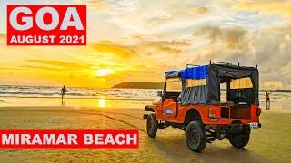 Goa | Miramar Beach - August 2021 | Famous Beach Next To Panjim | Goa Vlog | Goa  2021 | North Goa |