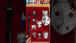 Demon Slayer Anime Peripheral  Alloy Sword Model Keychain Earring Gift Box Unboxing