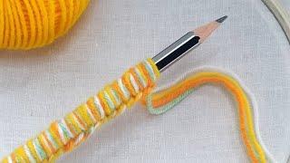 Amazing 3 Beautiful Woolen Yarn Flower making ideas with Pencil | Easy Sewing Hack