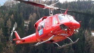 Bell 212 Twin Huey engine start and take off from Karres Heli Austria base