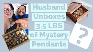 Husband Unboxing 3.5 LB Mystery Box of Pendants | Jewelry Unboxing | Moonstone Mamas