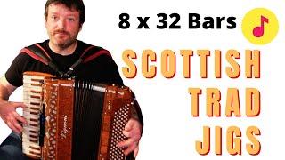 Traditional Scottish Accordion Music Jigs 8 x 32 Bar Set for Scottish Dancing