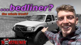 D.I.Y. Bedliner paint job and body work on my beater Toyota Tacoma! (Ep.5)