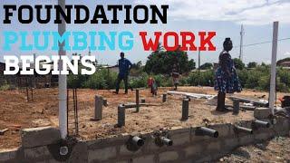 Foundation Plumbing work Done | Episode 10 Building a House in Africa Ghana and the Cost involved