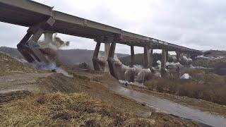 Sprengung Talbrücke Rinsdorf in Wilnsdorf am 06.02.2022