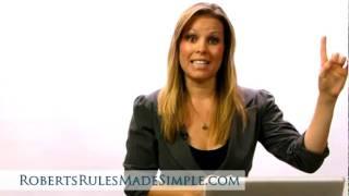 Robert's Rules of Order - How to Be an Effective Chair (What to say when...)