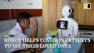 Indian hospital installs robot to help Covid-19 patients connect with family