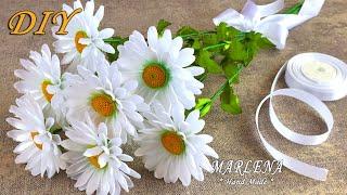  DIY gift for MOM  Favorite daisies from ribbons. Ribbon Flowers DIY