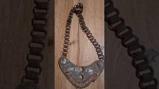 Ww2 german feldgandarmeria gorget with bullet holes from kurland battlefield #metaldetecting #deus